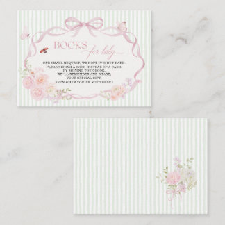 Carte De Visite   Watercolor Baby in bloom butterfly books for bab