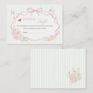Carte De Visite Watercolor baby in bloom butterfly diaper raffle 