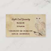 Carte De Visite Watercolor Barn Owl Security Business (Devant)