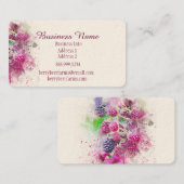 Carte De Visite Watercolor Berries Nom commercial (Devant / Derrière)