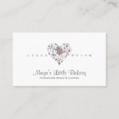 Carte De Visite Watercolor Botanical Heart Bakery (Devant)