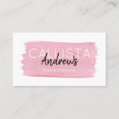 Carte De Visite Watercolor Brushstroke Signature Script Salon (Devant)