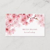 Carte De Visite Watercolor Cherry Blossoms QR Code (Devant)