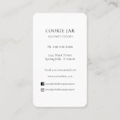 Carte De Visite Watercolor cookie Bakery  business card (Dos)