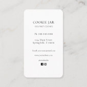 Carte De Visite Watercolor cookie with social media Bakery   (Dos)