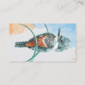 Carte De Visite Watercolor Kingfisher Business Logo (Dos)