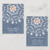 CARTE DE VISITE WATERCOLOR MANDALA LOGO CUSTOMISÉ YOGA INSTRUCTEUR (Devant / Derrière)