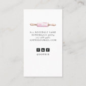 Carte De Visite Watercolor Pink Desserts Pastry Chef (Dos)