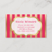 Carte De Visite Watercolor Raspberry Cakes and Jam Bakery (Dos)