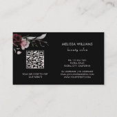 Carte De Visite Watercolor Roses Black Background (Dos)