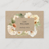 Carte De Visite Watercolor Roses Frame Kraft (Devant)