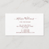 Carte De Visite Watercolor Roses Monogram Black (Dos)