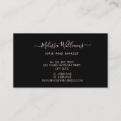 Carte De Visite Watercolor Roses Monogram Black (Dos)