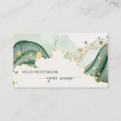 Carte De Visite Watercolor Sage green Qr Code  (Devant)