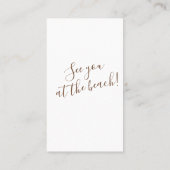 Carte De Visite Watercolor Seashell Beach House (Dos)