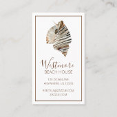 Carte De Visite Watercolor Seashell Beach House (Devant)