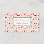 Carte De Visite Watercolor Strawberry Blossoms Gardener (Devant)