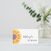 Carte De Visite Watercolor Sunflower  (Debout devant)
