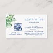 Carte De Visite  Watercolor Turtle Tropical Leaves (Dos)