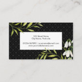 Carte De Visite Watercolor White Snowdrops et Laurel Damask (Dos)