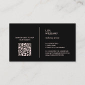 Carte De Visite Watercolor Wildflowers Black  (Dos)