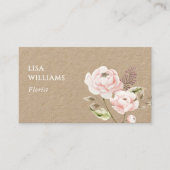 Carte De Visite Watercolor Wildflowers Kraft (Devant)