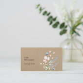 Carte De Visite Watercolor Wildflowers Kraft (Debout devant)