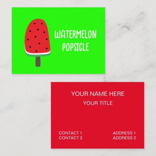 Carte De Visite Watermelon Popsicle (Devant / Derrière)