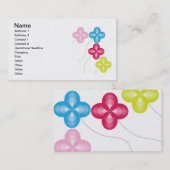 Carte De Visite wave-flowers-bunch, Nom, Adresse 1, Adresse 2,... (Devant / Derrière)