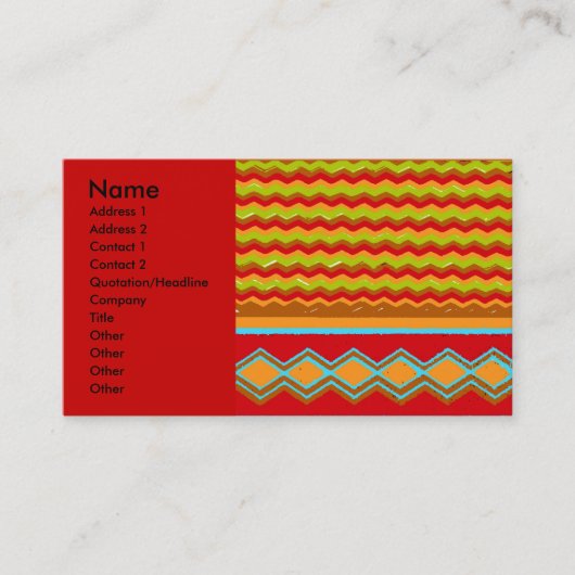 Carte De Visite Wave occidentale Abstraite (Devant)
