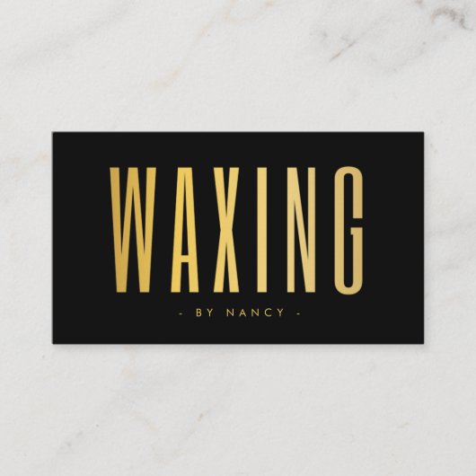 Carte De Visite Waxing Black And Gold  (Devant)