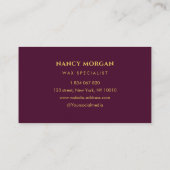 Carte De Visite Waxing Burgundy And Gold (Dos)