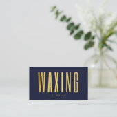Carte De Visite Waxing Navy And Gold  (Debout devant)
