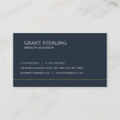 Carte De Visite Wealth Advisor Navy Blue Professional (Dos)