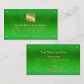 Carte De Visite Wealth Advisor, plaque d'identification or, look c (Devant / Derrière)