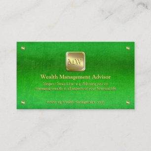 Carte De Visite Wealth Advisor, plaque d'identification or, look c