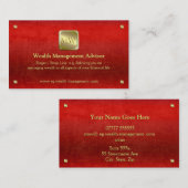 Carte De Visite Wealth Advisor, plaque d'identification or, look c (Devant / Derrière)