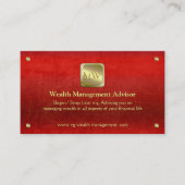 Carte De Visite Wealth Advisor, plaque d'identification or, look c (Devant)