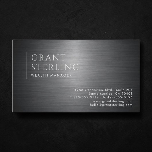 Carte De Visite Wealth Manager Metallic Professional