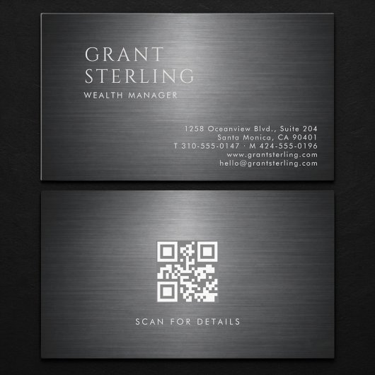 Carte De Visite Wealth Manager Metallic QR Code