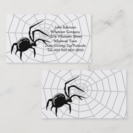 Carte De Visite Web Araignées (Devant / Derrière)