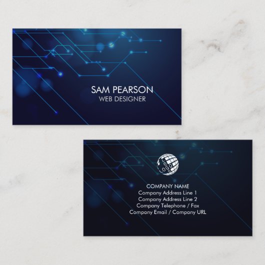 Carte De Visite Web Designer Internet Circuits (Devant / Derrière)