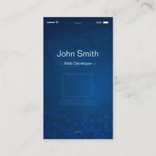 Carte De Visite Web Developer - Apple iOS Conception Plat Personna (Devant)