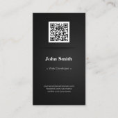 Carte De Visite Web Developer - Elegant Black QR Code (Devant)