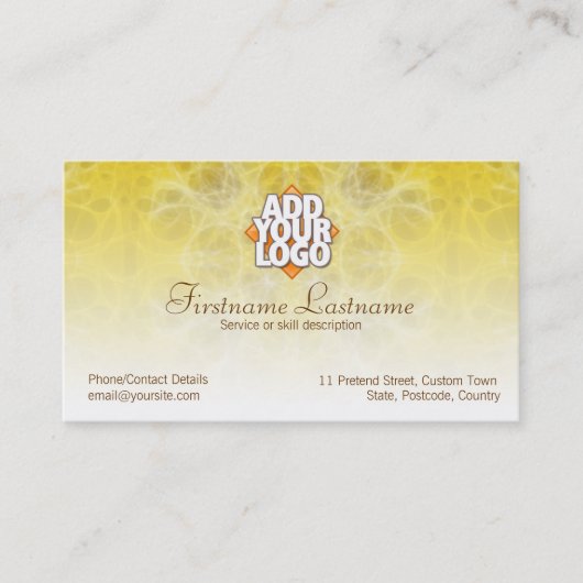 Carte de visite Web jaune (Devant)