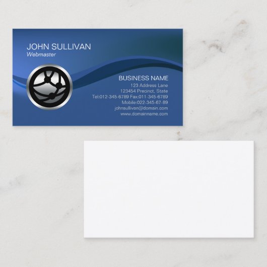 Carte De Visite Webmaster Internet Globe Network Icon (Devant / Derrière)
