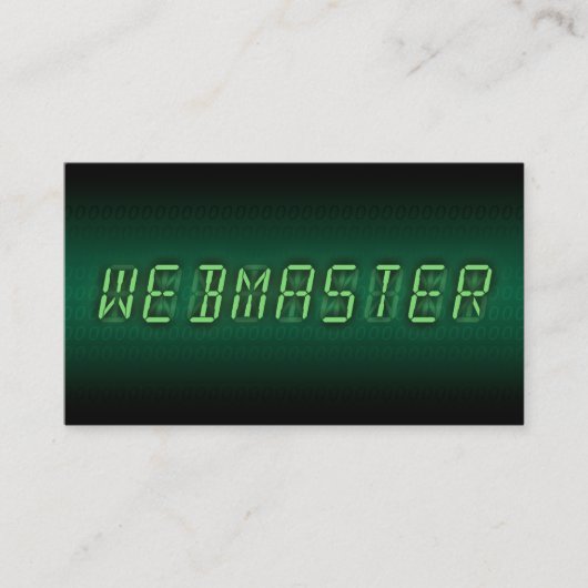 Carte De Visite webmaster : lecture numérique (Devant)