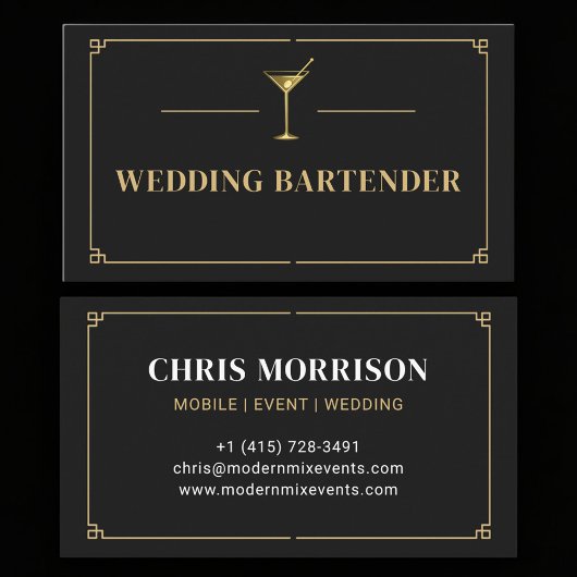 Carte De Visite Wedding Bartender Professional
