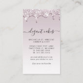 Carte De Visite Wedding Cake Glitter Drip Mauve Bakery (Dos)