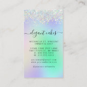 Carte De Visite Wedding Cake Holographic Glitter Bakery (Dos)